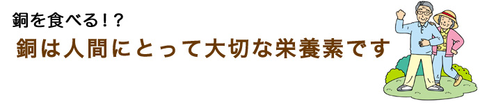 銅は人間にとって大切な栄養素です